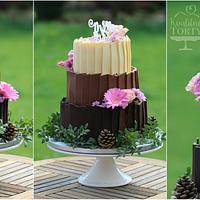 3 kinds of chocolate wedding cake : 