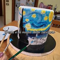 Starry Night van Gogh cake