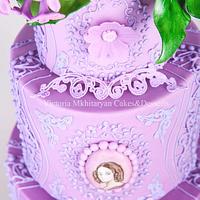 Spring Lilac Wedding Cake