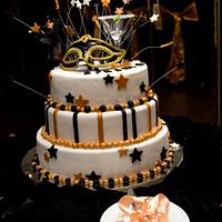  Black and Gold 21st Birthday Cake