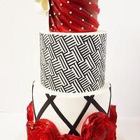 Red and black cake