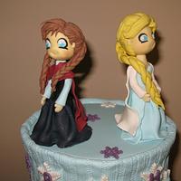 Elsa, Anna and Rapunzel cake 