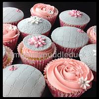 Pretty pink and grey cupcakes