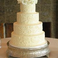 Buttercream Freehand Piping Wedding Cake