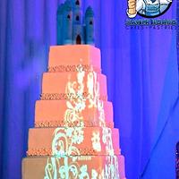 3d projection mapping Wedcake