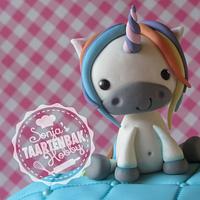 Pillow cake with cute unicorn