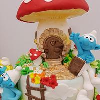 The smurfs party cake