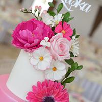 Wedding Cake with sugar flowers