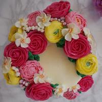 floral butter cream cake