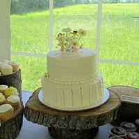 Wildflowers & Ruffles Wedding Cake