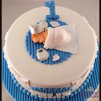 Baby Boy's first birthday cake and cupcakes