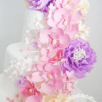 Wedding cake whit flowers