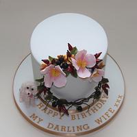 Floral Hoop Birthday Cake
