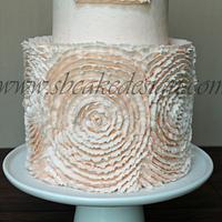 Buttercream Ruffle Rosette 1st Birthday Cake