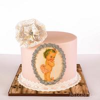 Vintage Baby Shower Cake