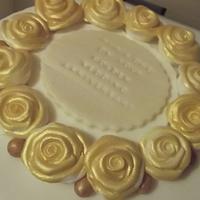 Gold & Ivory Anniversary cake 