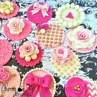 Vintage Tea Party Cupcake Toppers