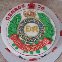 Royal Engineers emblem cake