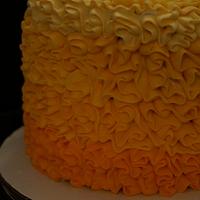 Orange ombre ruffle cake