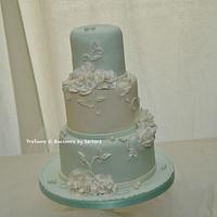 Aquamarine wedding cake