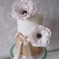 Blush Anemone Wedding Cake...x.