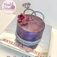 Elegant Engagement Cake 💜🌸