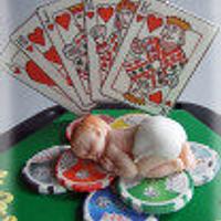 Man's poker baby shower cake