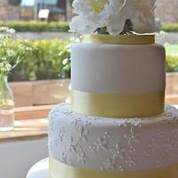 Lemon Lace Wedding Cake