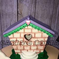 wedding birdhouse cake