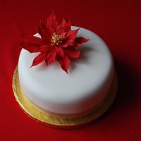 Poinsettia Christmas cake