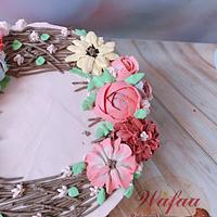  Flower cream cake