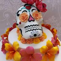 Day of the dead sugar skull cake 