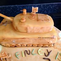 Army Tank Piñata Style Birthday Cake