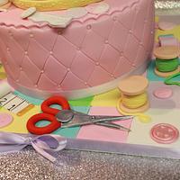 Sewing Theme Cake Two Tier