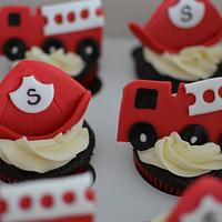 Fireman themed cupcakes