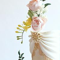 Towering Floral Wedding Cake