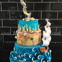 Pirate wedding cake