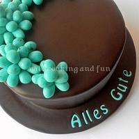 Juwellery Chocalate Cake with turquoise flower