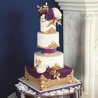 Purple and Gold Rococo Cake