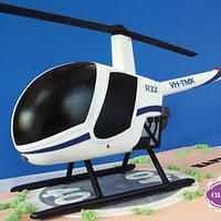 3D Robinson R22 Helicopter Cake