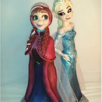 Frozen cake topper: Elsa & Anna...
