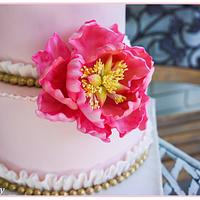 Peony blush spring themed cake
