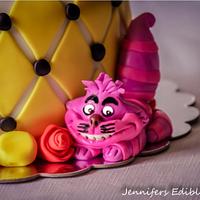 Alice Inspired Birthday Cake w/ Chesire Cat