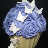 Roses and Butterflies Giant Cupcake