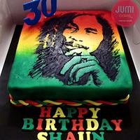 Royal Icing Hand-painted Bob Marley Cake