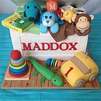 1st Birthday Toy Box Cake