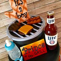 Beer and BBQ Baby Shower Cake