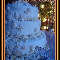 sea shell wedding cake