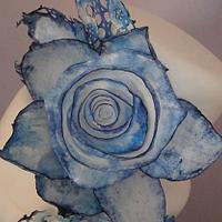''Blue rose'' cake