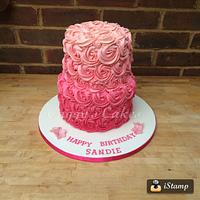 2 tier pink Ombre cake
